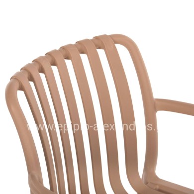 POLYPROPYLENE ARMCHAIR TIPPY HM5940.03 CAPPUCCINO 55x55x81Hcm.