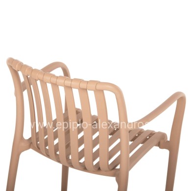 POLYPROPYLENE ARMCHAIR TIPPY HM5940.03 CAPPUCCINO 55x55x81Hcm.