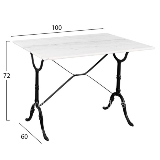 OUTDOOR DINING SET 5PCS HM11874 METAL-CAST IRON-WHITE MARBLE