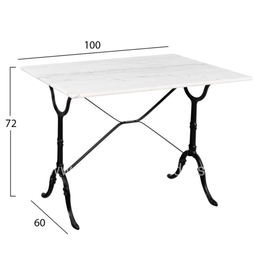 OUTDOOR DINING SET 5PCS HM11874 METAL-CAST IRON-WHITE MARBLE