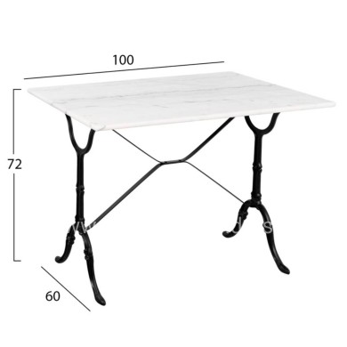 OUTDOOR DINING SET 5PCS HM11874 METAL-CAST IRON-WHITE MARBLE
