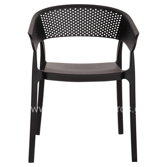 ARMCHAIR POLYPROPYLENE PERFOE HM5941.02 IN BLACK 53,5x50,5x73Hcm.
