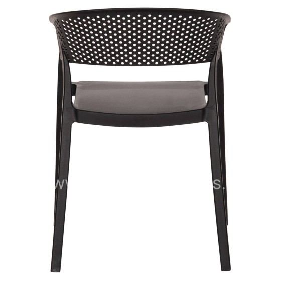 ARMCHAIR POLYPROPYLENE PERFOE HM5941.02 IN BLACK 53,5x50,5x73Hcm.