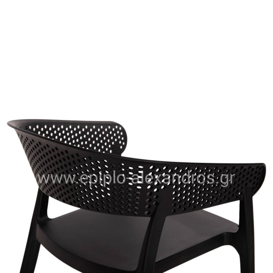 ARMCHAIR POLYPROPYLENE PERFOE HM5941.02 IN BLACK 53,5x50,5x73Hcm.