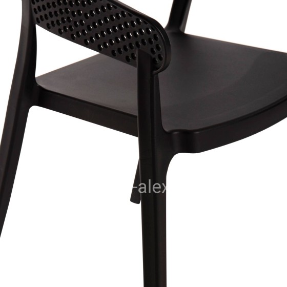 ARMCHAIR POLYPROPYLENE PERFOE HM5941.02 IN BLACK 53,5x50,5x73Hcm.