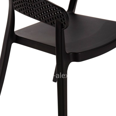 ARMCHAIR POLYPROPYLENE PERFOE HM5941.02 IN BLACK 53,5x50,5x73Hcm.