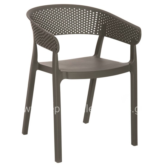 ARMCHAIR POLYPROPYLENE PERFOE HM5941.07 IN DARK OLIVE 53,5x50,5x73Hcm.