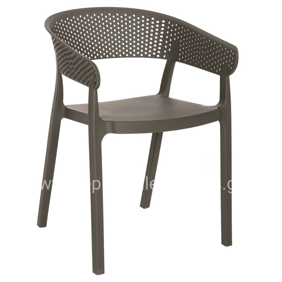 ARMCHAIR POLYPROPYLENE PERFOE HM5941.07 IN DARK OLIVE 53,5x50,5x73Hcm.