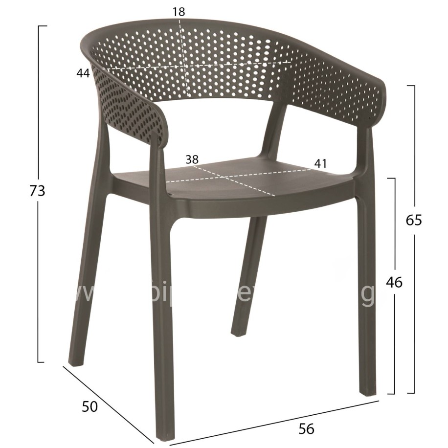 ARMCHAIR POLYPROPYLENE PERFOE HM5941.07 IN DARK OLIVE 53,5x50,5x73Hcm.