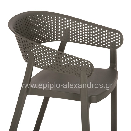 ARMCHAIR POLYPROPYLENE PERFOE HM5941.07 IN DARK OLIVE 53,5x50,5x73Hcm.