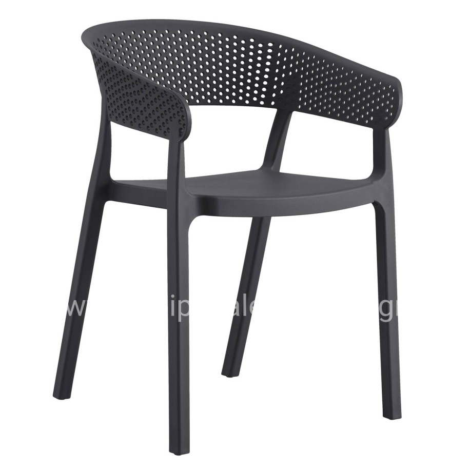 ARMCHAIR POLYPROPYLENE PERFOE HM5941.10 IN GREY 56x50x73Hcm.