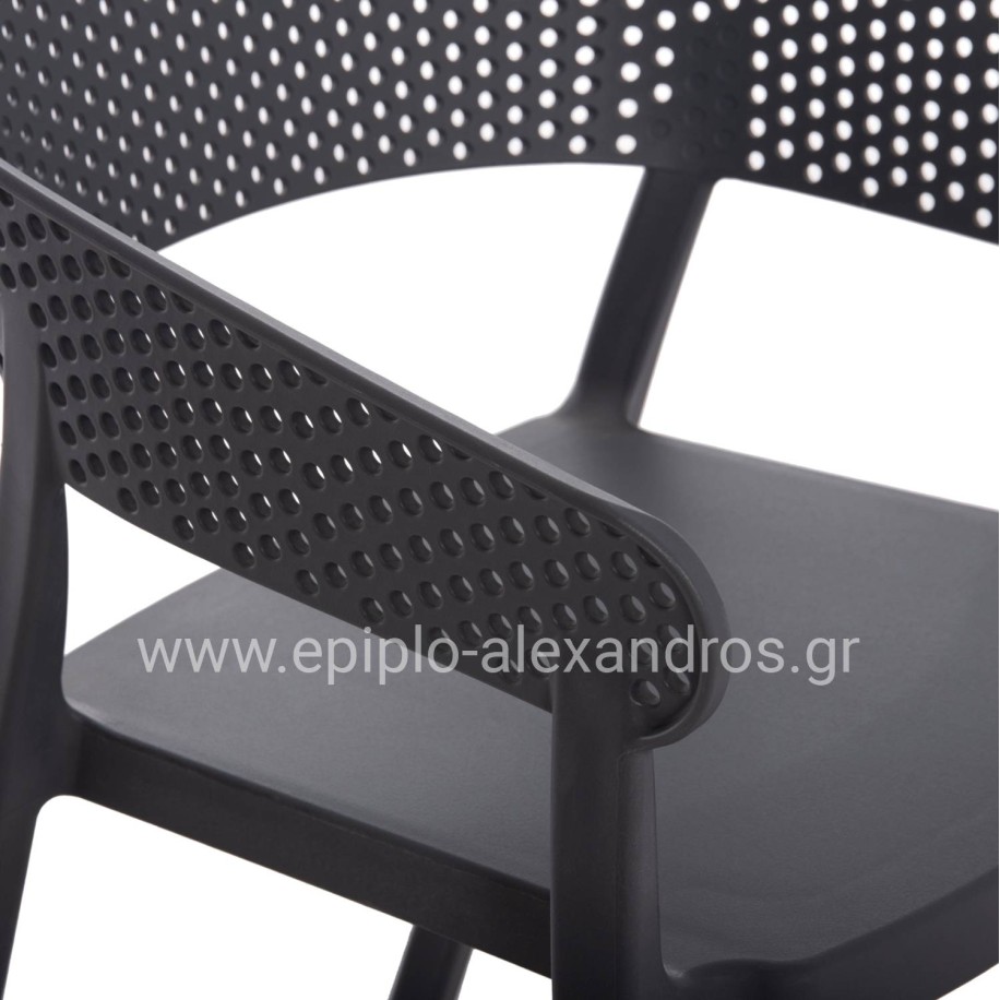 ARMCHAIR POLYPROPYLENE PERFOE HM5941.10 IN GREY 56x50x73Hcm.