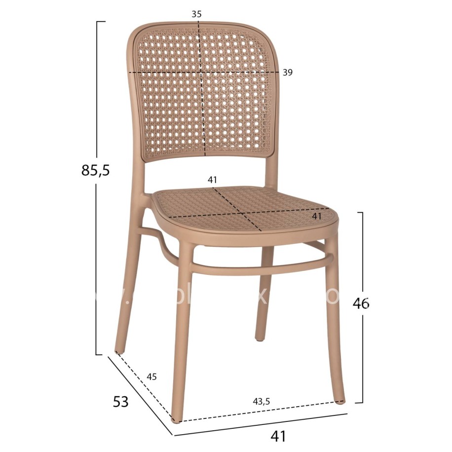 CHAIR POLYROPYLENE FLOW HM5937.03 CAPPUCCINO SEAT AND BACKREST 41x53x85,5Hcm.