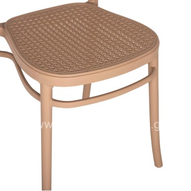 CHAIR POLYROPYLENE FLOW HM5937.03 CAPPUCCINO SEAT AND BACKREST 41x53x85,5Hcm.