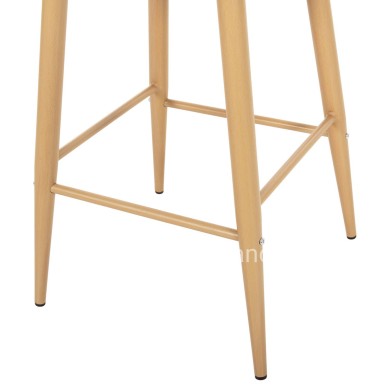 BAR STOOL MEDIUM HEIGHT VANESSA HM9300.25 CAPPUCCINO PP & METAL LEGS IN WOOD COLOR 45,5x46x97Hcm.