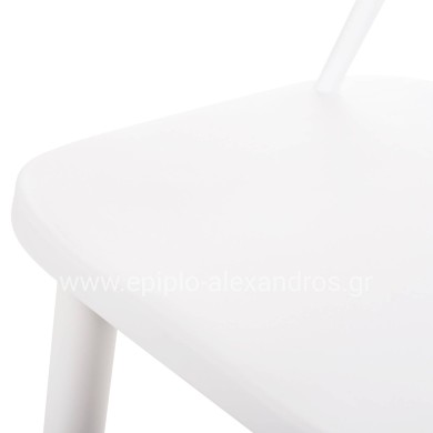 BAR STOOL MEDIUM HEIGHT VANESSA HM9300.11 POLYPROPYLENE & METAL-WHITE 45,5x46x97Hcm.