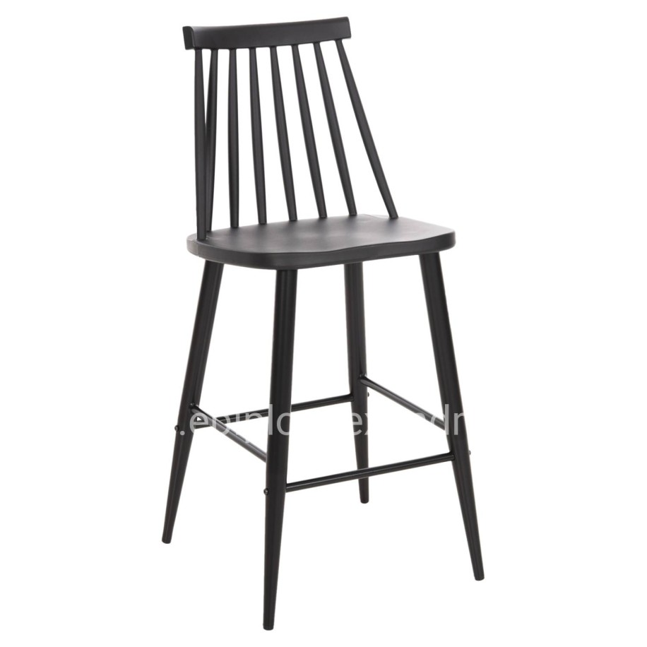 BAR STOOL MEDIUM HEIGHT VANESSA HM9300.12 POLYPROPYLENE & METAL-BLACK 45,5x46x97Hcm.