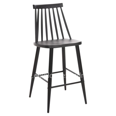 BAR STOOL MEDIUM HEIGHT VANESSA HM9300.12 POLYPROPYLENE & METAL-BLACK 45,5x46x97Hcm.