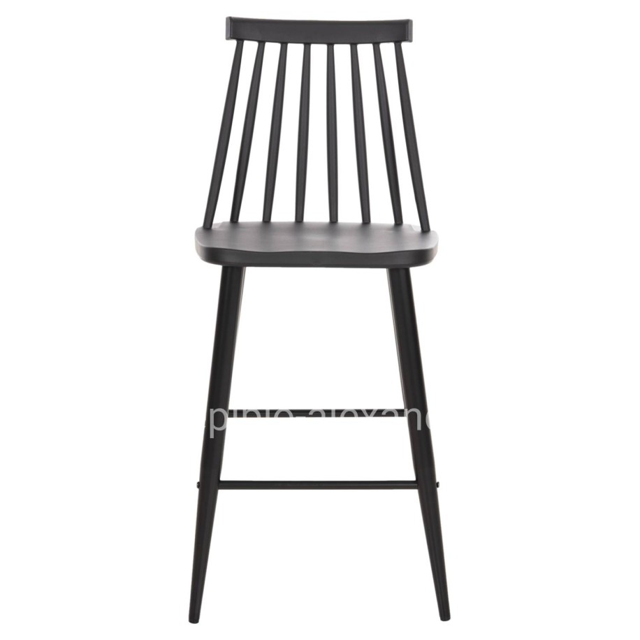 BAR STOOL MEDIUM HEIGHT VANESSA HM9300.12 POLYPROPYLENE & METAL-BLACK 45,5x46x97Hcm.