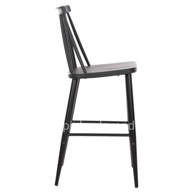 BAR STOOL MEDIUM HEIGHT VANESSA HM9300.12 POLYPROPYLENE & METAL-BLACK 45,5x46x97Hcm.
