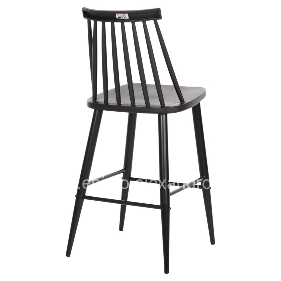 BAR STOOL MEDIUM HEIGHT VANESSA HM9300.12 POLYPROPYLENE & METAL-BLACK 45,5x46x97Hcm.