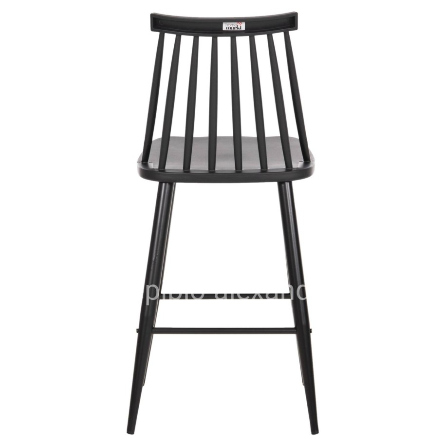 BAR STOOL MEDIUM HEIGHT VANESSA HM9300.12 POLYPROPYLENE & METAL-BLACK 45,5x46x97Hcm.