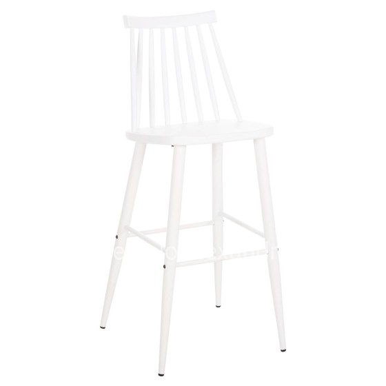 BAR STOOL HIGH SEAT VANESSA HM8459.11 WHITE PP & WHITE METAL LEGS 47x48,5x107Hcm.
