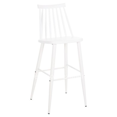 BAR STOOL HIGH SEAT VANESSA HM8459.11 WHITE PP & WHITE METAL LEGS 47x48,5x107Hcm.
