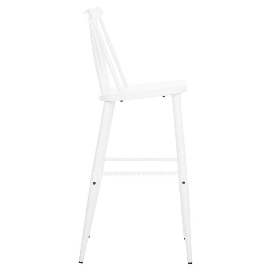 BAR STOOL HIGH SEAT VANESSA HM8459.11 WHITE PP & WHITE METAL LEGS 47x48,5x107Hcm.