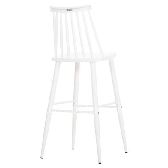 BAR STOOL HIGH SEAT VANESSA HM8459.11 WHITE PP & WHITE METAL LEGS 47x48,5x107Hcm.