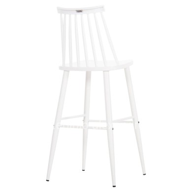BAR STOOL HIGH SEAT VANESSA HM8459.11 WHITE PP & WHITE METAL LEGS 47x48,5x107Hcm.