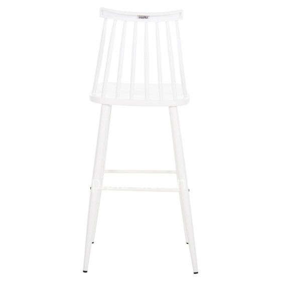 BAR STOOL HIGH SEAT VANESSA HM8459.11 WHITE PP & WHITE METAL LEGS 47x48,5x107Hcm.