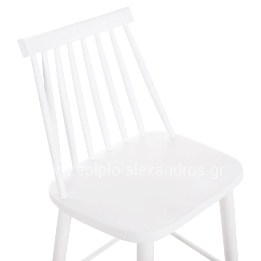 BAR STOOL HIGH SEAT VANESSA HM8459.11 WHITE PP & WHITE METAL LEGS 47x48,5x107Hcm.