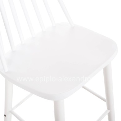 BAR STOOL HIGH SEAT VANESSA HM8459.11 WHITE PP & WHITE METAL LEGS 47x48,5x107Hcm.