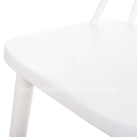 BAR STOOL HIGH SEAT VANESSA HM8459.11 WHITE PP & WHITE METAL LEGS 47x48,5x107Hcm.