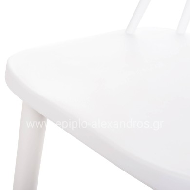 BAR STOOL HIGH SEAT VANESSA HM8459.11 WHITE PP & WHITE METAL LEGS 47x48,5x107Hcm.