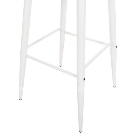 BAR STOOL HIGH SEAT VANESSA HM8459.11 WHITE PP & WHITE METAL LEGS 47x48,5x107Hcm.
