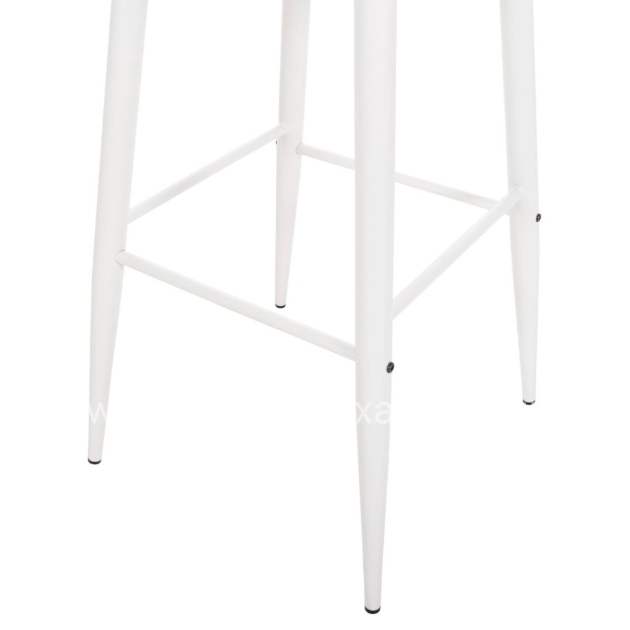 BAR STOOL HIGH SEAT VANESSA HM8459.11 WHITE PP & WHITE METAL LEGS 47x48,5x107Hcm.