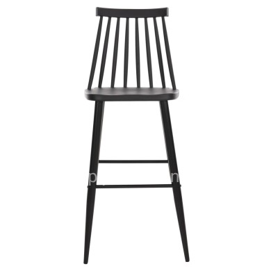 BAR STOOL HIGH SEAT VANESSA HM8459.12 BLACK PP & BLACK METAL LEGS 47x48,5x107Hcm.
