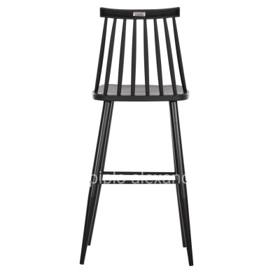 BAR STOOL HIGH SEAT VANESSA HM8459.12 BLACK PP & BLACK METAL LEGS 47x48,5x107Hcm.