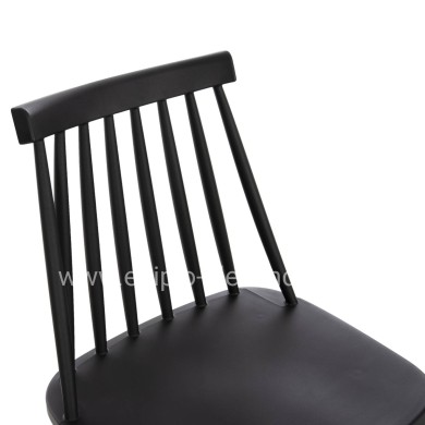 BAR STOOL HIGH SEAT VANESSA HM8459.12 BLACK PP & BLACK METAL LEGS 47x48,5x107Hcm.