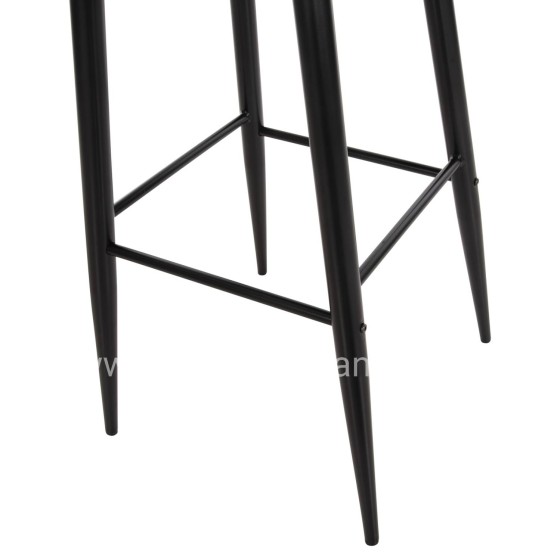 BAR STOOL HIGH SEAT VANESSA HM8459.12 BLACK PP & BLACK METAL LEGS 47x48,5x107Hcm.