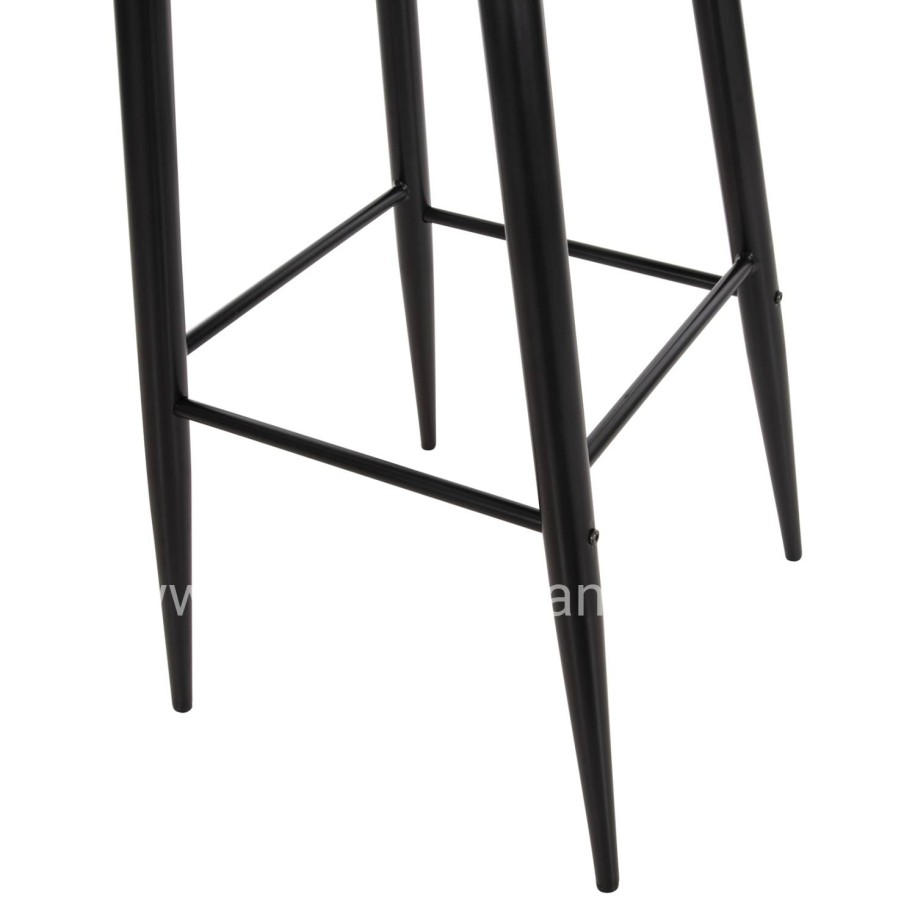 BAR STOOL HIGH SEAT VANESSA HM8459.12 BLACK PP & BLACK METAL LEGS 47x48,5x107Hcm.
