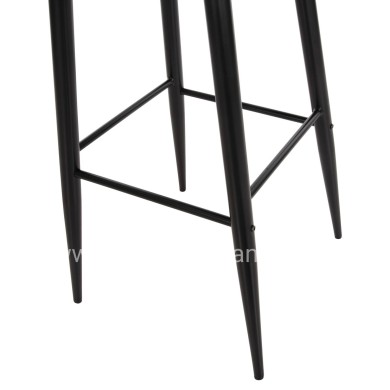 BAR STOOL HIGH SEAT VANESSA HM8459.12 BLACK PP & BLACK METAL LEGS 47x48,5x107Hcm.