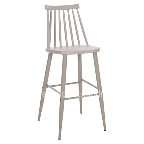 BAR STOOL HIGH SEAT VANESSA HM8459.20 GREY PP & GREY METAL LEGS 47x48,5x107Hcm.