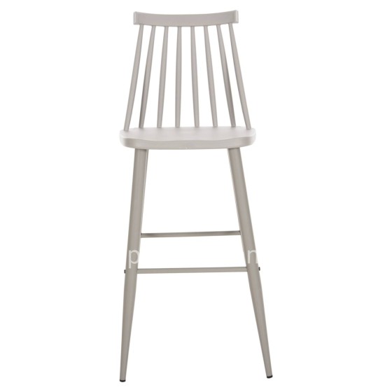 BAR STOOL HIGH SEAT VANESSA HM8459.20 GREY PP & GREY METAL LEGS 47x48,5x107Hcm.