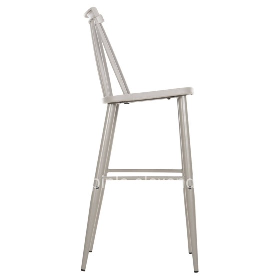 BAR STOOL HIGH SEAT VANESSA HM8459.20 GREY PP & GREY METAL LEGS 47x48,5x107Hcm.
