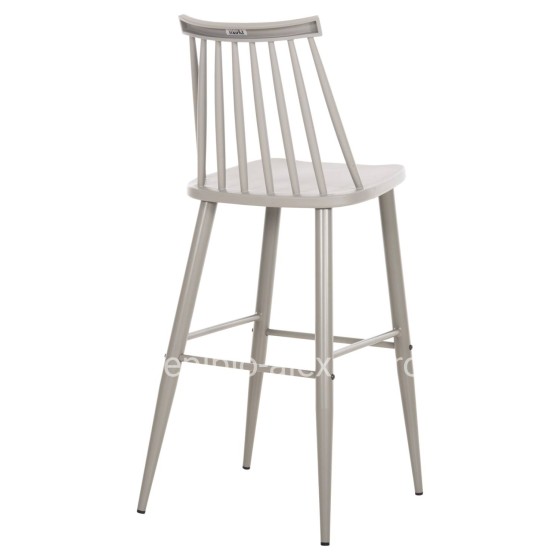 BAR STOOL HIGH SEAT VANESSA HM8459.20 GREY PP & GREY METAL LEGS 47x48,5x107Hcm.