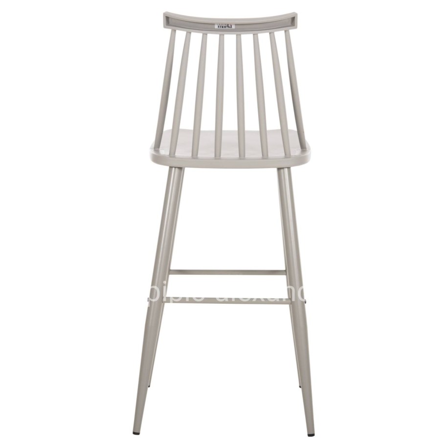 BAR STOOL HIGH SEAT VANESSA HM8459.20 GREY PP & GREY METAL LEGS 47x48,5x107Hcm.