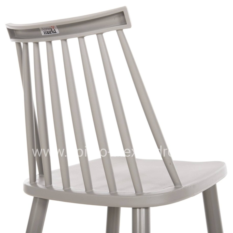 BAR STOOL HIGH SEAT VANESSA HM8459.20 GREY PP & GREY METAL LEGS 47x48,5x107Hcm.